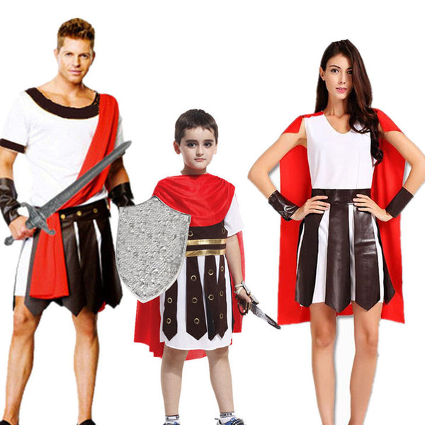 Women Men Boy Girl Ancient Greek Warrior Cosplay Costume Adults Family Costumes Party Dress Purim Halloween Christmas