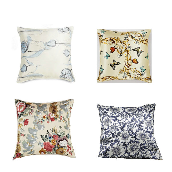 PURE SILK Zipper European Style Luxury Silk Pillow Cushion Cover,Christmas/Home/Car/Sofa decorative