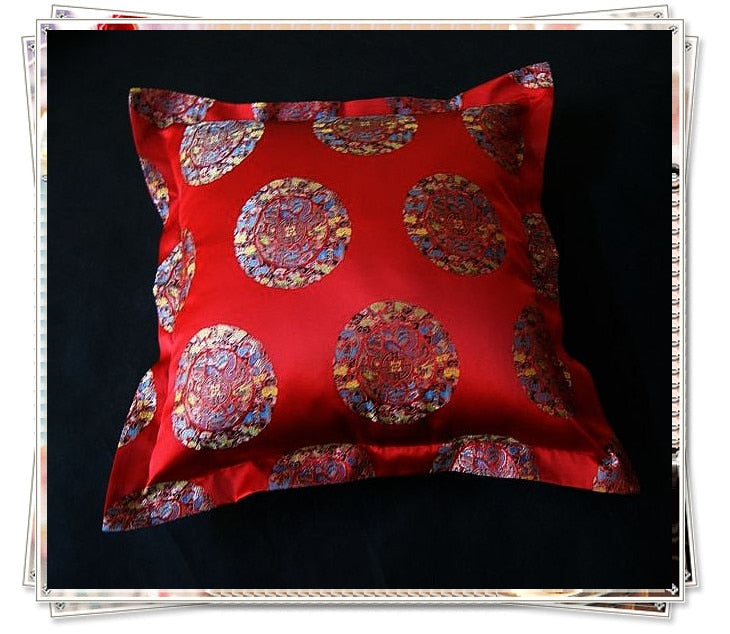 Large Chinese Joyous Red Cushion Cover 60cm Square Silk Cover Pillow Christmas Decorative