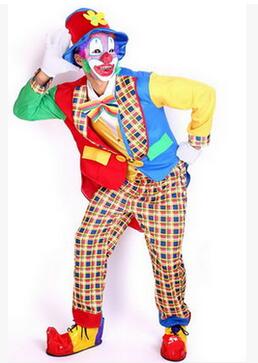 Hot 2017 Adult kids clown costumes for boys halloween cosplay costumes Family clothes Magician Clothing Christmas Clown Costume