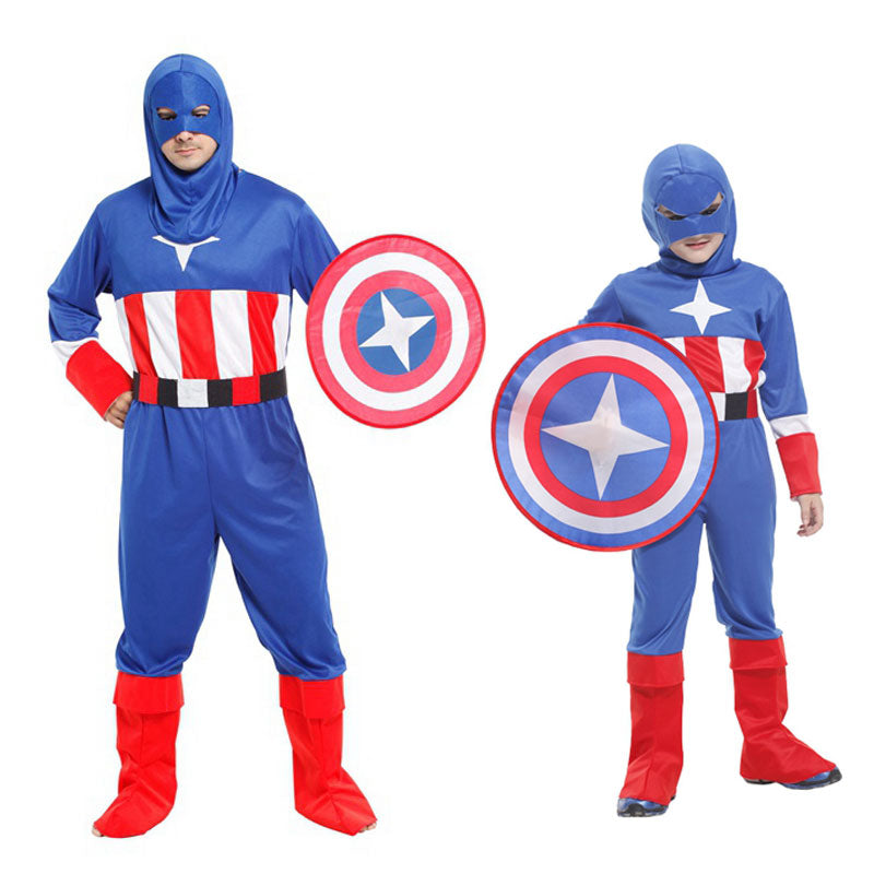 Umorden Captain America Costume Super Hero Cosplay Family Halloween Christmas Purim Carnival Costumes for Men Boys