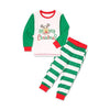 Cosplay 2pcs Toddler Kids adult long sleeve green striped elk set family clothing Christmas elf pajamas home costumes