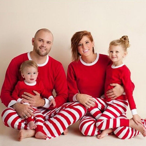 2019 Searist Family Christmas Pajamas Set Father Mother Kids Striped Xmas Pajamas Set Outfits New Year Family Matching Clothes