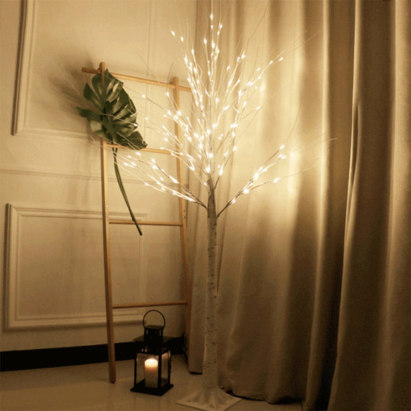 LED Silver Birch Tree Lamp Christmas Festival Modern Decoration Indoor Warm White Holiday Fairy Light 170cm EU Plug Garland