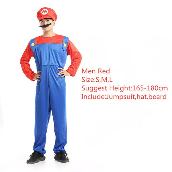 Halloween Super Mario Bros Cosplay Costume Family Matching Clothes Luigi Mario Costume Children Cosplay Christmas Party Wear