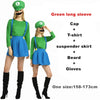 Adult Halloween Super Mario Costumes Cosplay Children family Funy Luigi Bros Plumber Purim Costume Fancy Christmas party Dress