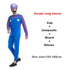 Adult Halloween Super Mario Costumes Cosplay Children family Funy Luigi Bros Plumber Purim Costume Fancy Christmas party Dress