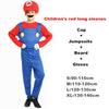 Adult Halloween Super Mario Costumes Cosplay Children family Funy Luigi Bros Plumber Purim Costume Fancy Christmas party Dress