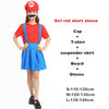 Adult Halloween Super Mario Costumes Cosplay Children family Funy Luigi Bros Plumber Purim Costume Fancy Christmas party Dress