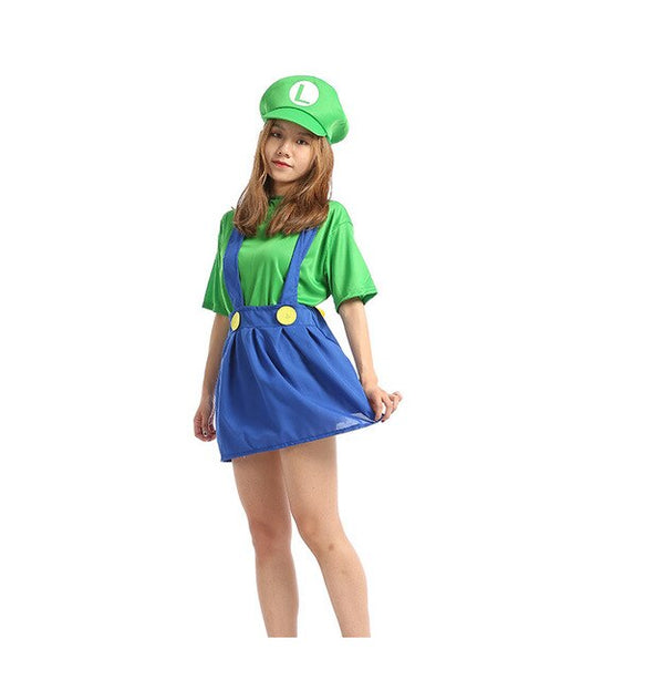 2019 Adult Super Mario Cosplay Costumes Children Family Funy Luigi Bros Plumber Purim Costume Fancy Dress Christmas Party