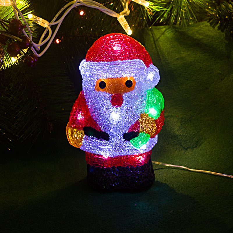 Mini 3D Santa clause Christmas lighting - 20cm Tall battery LED christmas gift outdoor xmas tree light decor christmas ornaments