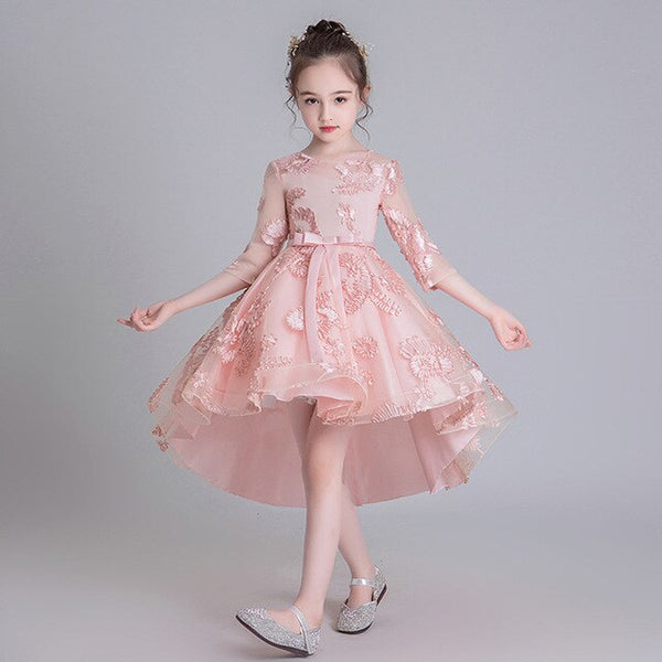 Half Sleeves Puffy Little Girls Dresses Kids Princess Wedding Ball Gowns Teen Party Dress Children Clothing Christmas Clothes