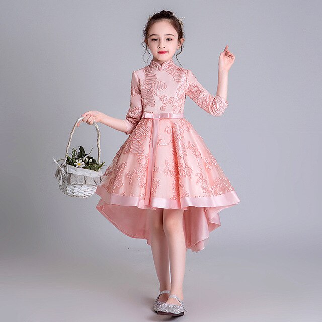 Half Sleeves Puffy Little Girls Dresses Kids Princess Wedding Ball Gowns Teen Party Dress Children Clothing Christmas Clothes
