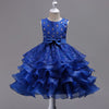 2019 New Children Clothing Girls Elegant Princess Wedding Dress Kids Fashion Beaded Fringe Bow Dress 3-15Y Christmas Clothes