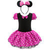 Baby Girls Maleficent Vampire Vampirina Chidren Minnie Mickey Mouse Dress Kids Halloween Christmas Birthday Clothes and Headwear