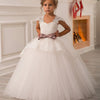 2018 New Dress For Lace Wrap - Shouldered Bow - Tied Girl's Dress Children's Floral Wedding Party Dress Christmas Girls Clothes