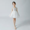 2019 Baby Girls Elegant Princess Wedding Party Dresses Kids Girls Christmas Trailing Vestido Children Clothes Mesh Prom Gown Q18