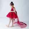 2019 Baby Girls Elegant Princess Wedding Party Dresses Kids Girls Christmas Trailing Vestido Children Clothes Mesh Prom Gown Q18