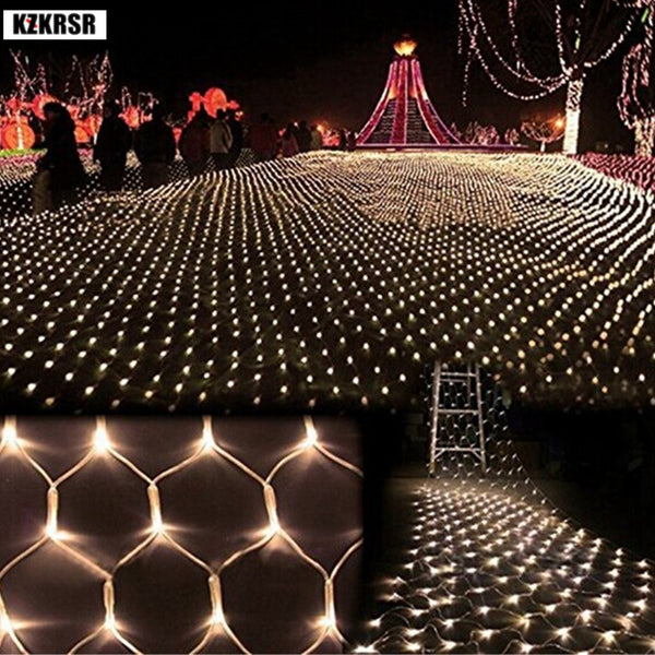 EU AC 220V 4Mx6M 750Leds LED Fishing Net Mesh Fairy String Net Lights for Christmas Party Wedding Outdoor Garland Decoration