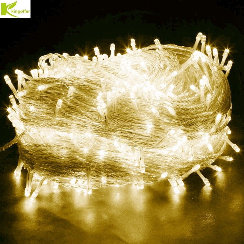 Waterproof Outdoor Garden Garland Light 100M LED Fairy String Lights 600 Lamps Christmas Party Wedding Holiday Decoration