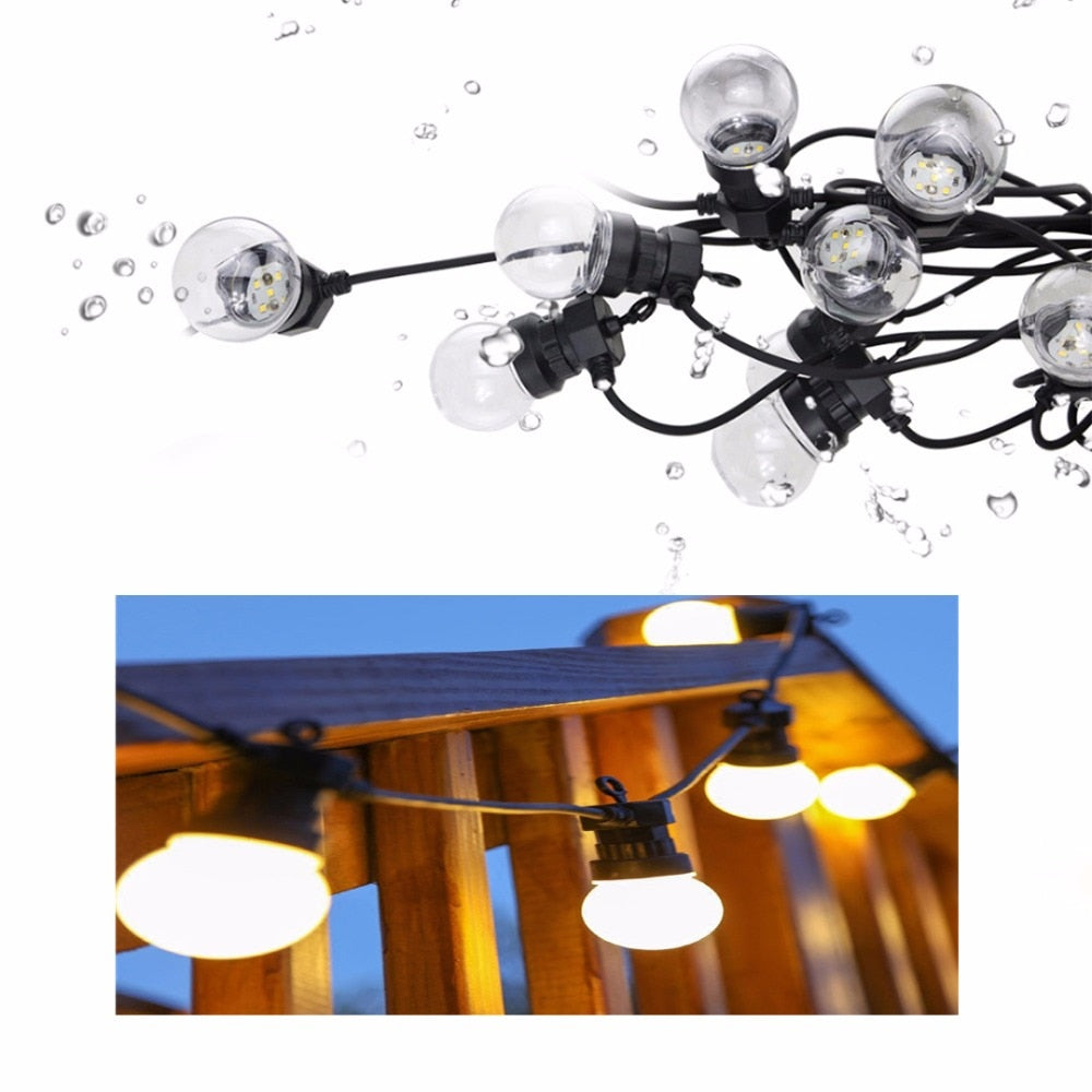 Patio Garland Waterproof LED Light String Bulb Ball Fairy Wedding Ramandan Party Christmas Decoration Festoon G50 13M 20Led JQ
