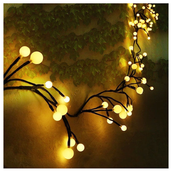 2.5m 24V 72 Bulbs LED Garland String Fairy Lights Balls Christmas Tree Vine Lights Decoration For Wedding Holiday Birthday Party