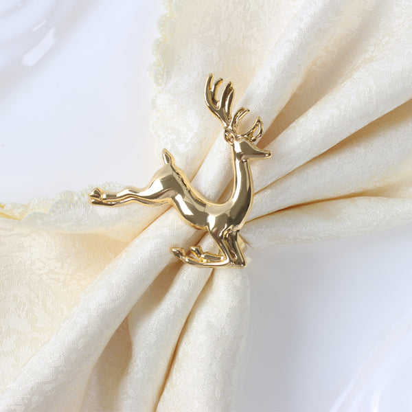 Free Shipping Christmas Deer Napkin Ring Gold/silver Napkin Buckle Hotel Wedding Party Table Decoration Accessories