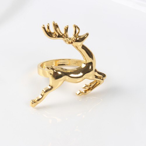 Free Shipping Christmas Deer Napkin Ring Gold/silver Napkin Buckle Hotel Wedding Party Table Decoration Accessories