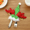 50pcs/lot Christmas Wine Bottle Caps Decoration Cutlery Cover Christmas Ornaments Table Layout Decor Accessories Wholesale