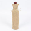 100pcs Christmas Natural Jute Wine Bottle Covers Gift Bags Blind Packaging Hessian Linen Pouch Wedding Red Wine Champagne Bag