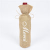 100pcs Christmas Natural Jute Wine Bottle Covers Gift Bags Blind Packaging Hessian Linen Pouch Wedding Red Wine Champagne Bag