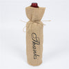 100pcs Christmas Natural Jute Wine Bottle Covers Gift Bags Blind Packaging Hessian Linen Pouch Wedding Red Wine Champagne Bag