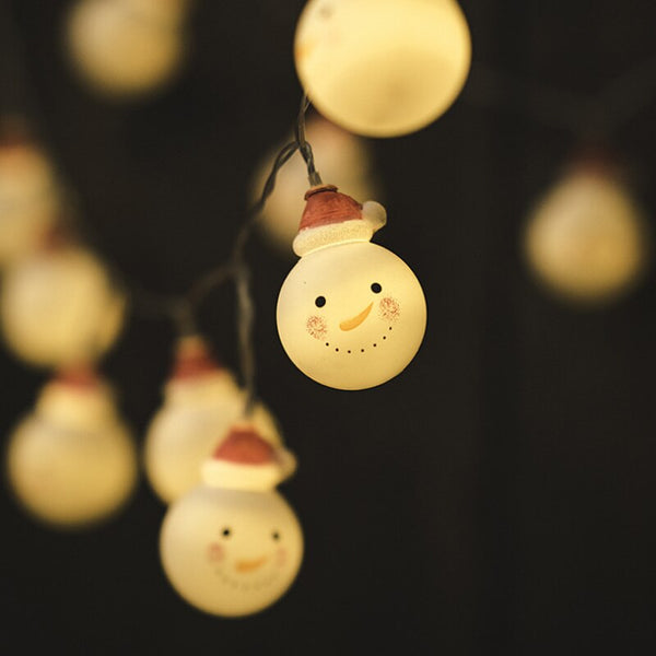 High quality outdoor 10 meters 80 lights snowman doll battery light string Holiday Lighting decorative