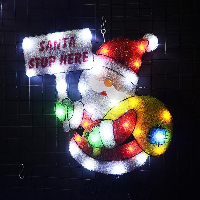 2D santa clause christmas lights indoor led lights decoration xmas tree lighting party decoration room lights decor