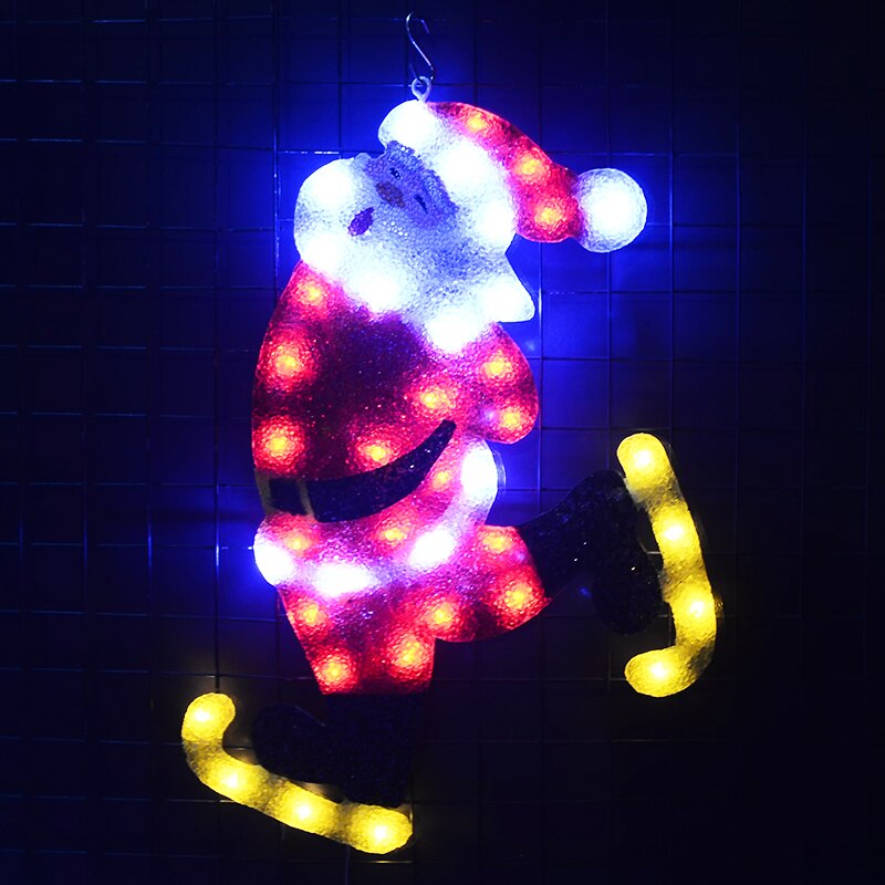 2D xmas santa clause skating decoracion navidad exterior LED christmas tree garland light room lights decor