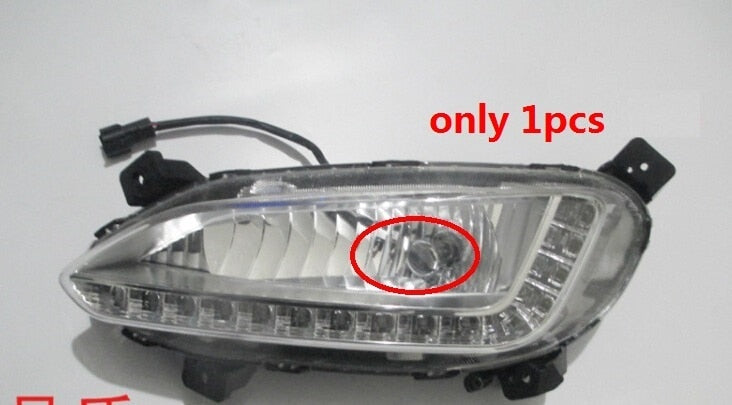CAPQX 1PCS Bulb Hole For Hyundai Santa Fe Santafe IX45 2013 2014 2015 Front bumper LED Fog Light Lamp Foglight