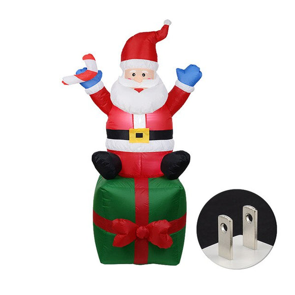 1.8m Party Lawn Inflatable With Fan Ornament Christmas Decor Kit Home Outdoor Garden Yard Gift Santa Claus Led Lighting Props