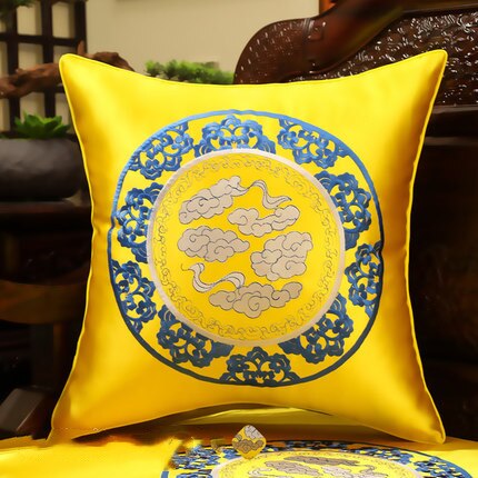 Luxury Embroidered Chinese Silk Cushion Cover Pillow Case Sofa Chair Christmas Home Decoration Classic Lumbar Pillow Covers