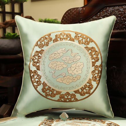 Luxury Embroidered Chinese Silk Cushion Cover Pillow Case Sofa Chair Christmas Home Decoration Classic Lumbar Pillow Covers