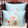 Latest Lotus Peony Fabric Cushion Cover Pillow Case Christmas Home Decoration Sofa Chair Chinese style Lumbar Pillow Cover