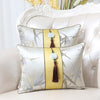 Luxury Tassel Clover Cypress Fabric Cover Cushion Pillow Case Christmas Home Decor Chinese style Lumbar Pillow Cover Sofa Chair