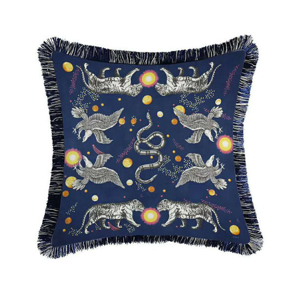 Luxury Classical Design Animal Velvet Tassel Cushion Cover Christmas Pillow Cover Pillowcase Home Decorative Sofa Throw Pillows