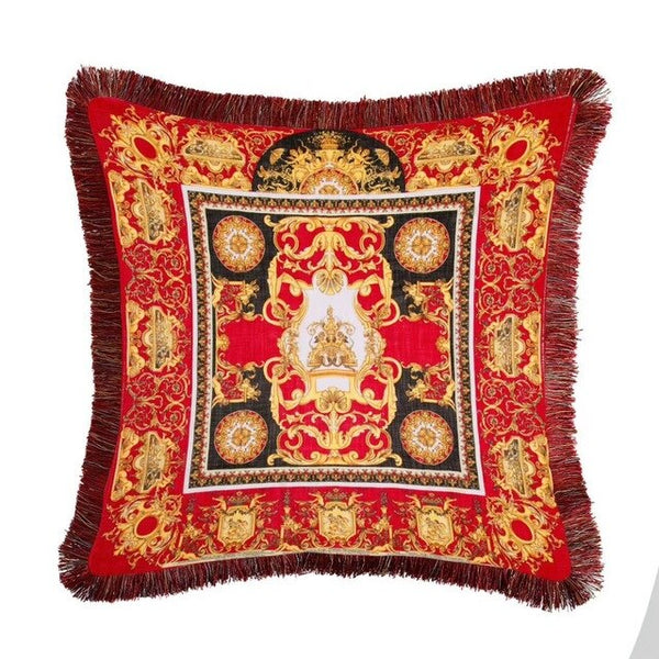 Luxury Classical Design Animal Velvet Tassel Cushion Cover Christmas Pillow Cover Pillowcase Home Decorative Sofa Throw Pillows