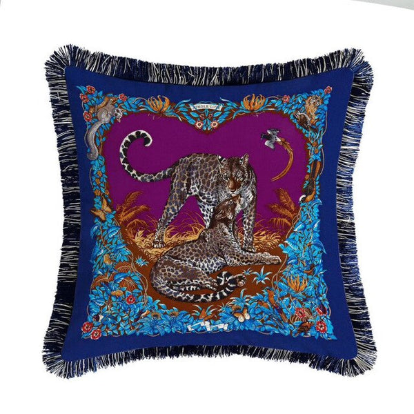 Luxury Classical Design Animal Velvet Tassel Cushion Cover Christmas Pillow Cover Pillowcase Home Decorative Sofa Throw Pillows