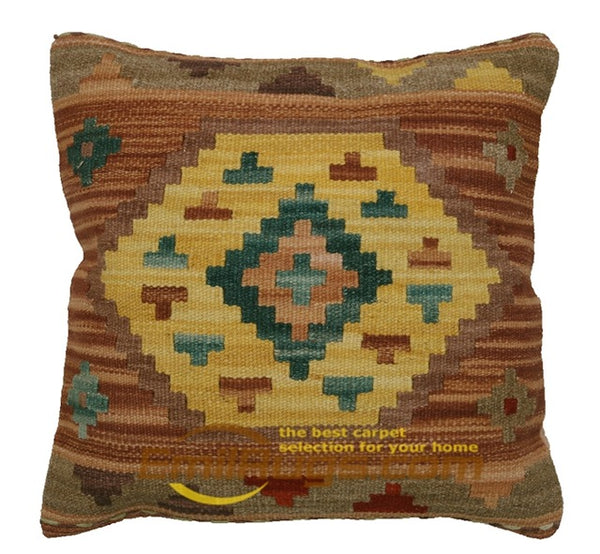 Wool Kilim Floral Pillow / Cushion Cover Handmade Woven Bed Head Cushions New Wool Woolen Needlepoint Christmas Round Cushion