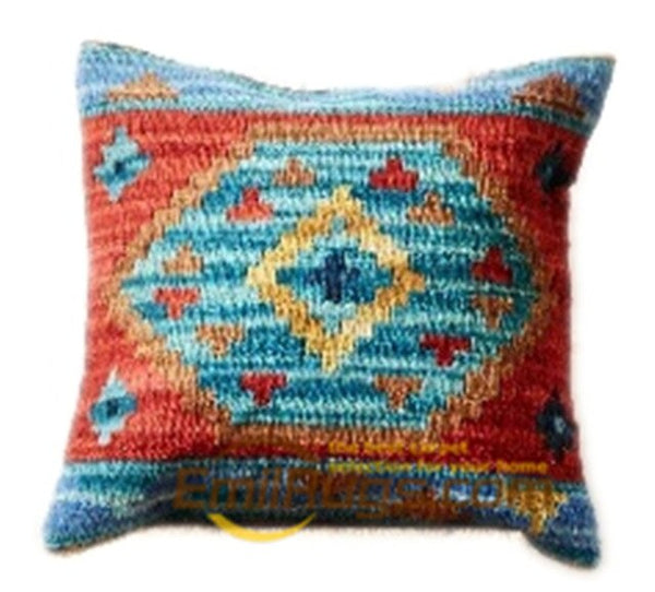 Wool Kilim Floral Pillow / Cushion Cover Handmade Woven Bed Head Cushions New Wool Woolen Needlepoint Christmas Round Cushion