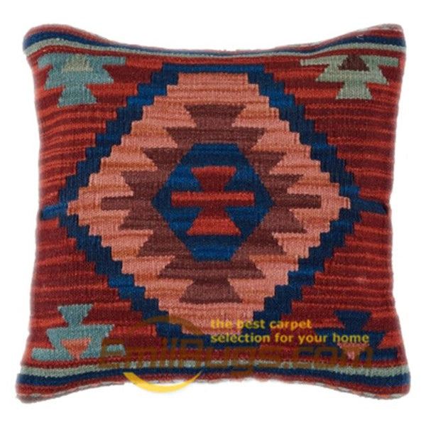 Wool Kilim Floral Pillow / Cushion Cover Handmade Woven Bed Head Cushions New Wool Woolen Needlepoint Christmas Round Cushion