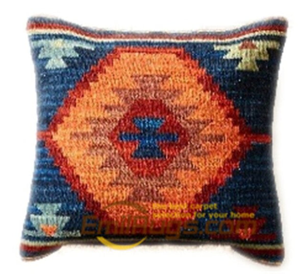 Wool Kilim Floral Pillow / Cushion Cover Handmade Woven Bed Head Cushions New Wool Woolen Needlepoint Christmas Round Cushion