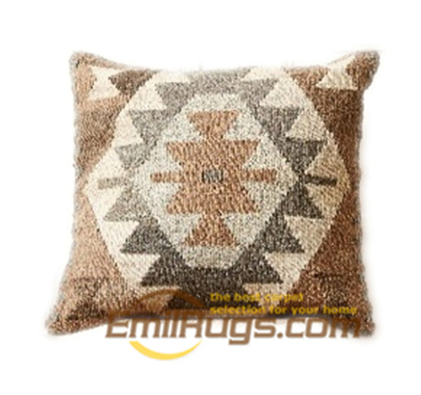 Wool Kilim Floral Pillow / Cushion Cover Handmade Woven Bed Head Cushions New Wool Woolen Needlepoint Christmas Round Cushion