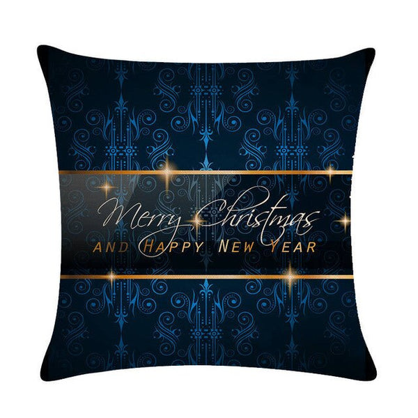 A pillow for Christmas decoration. A pillow for Christmas bell decoration covers a linen pillowcase on a sofa seat.